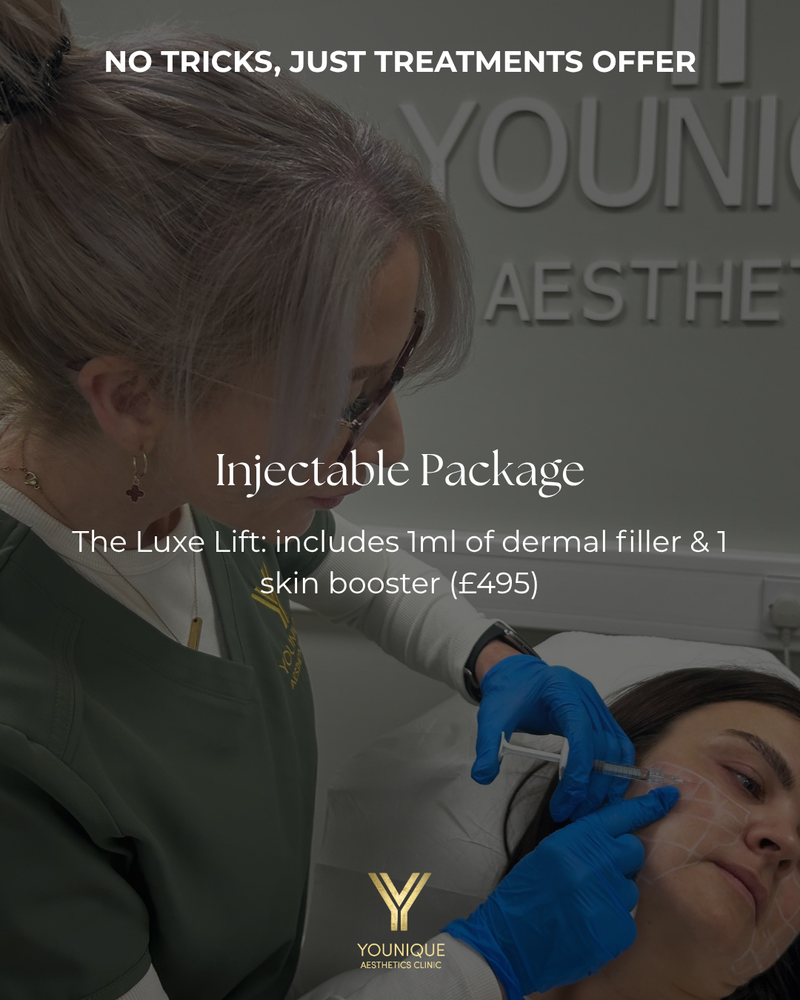 The Luxe Lift Injectable Package: includes Dermal Filler & Skin Booster